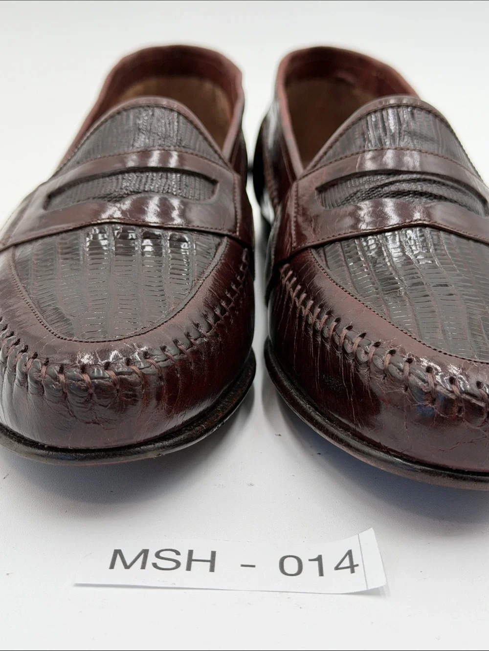 NUNN BUSH sz8 GENUINE LIZARD Penny Loafers Moc Toe BEAUTIFUL NEW